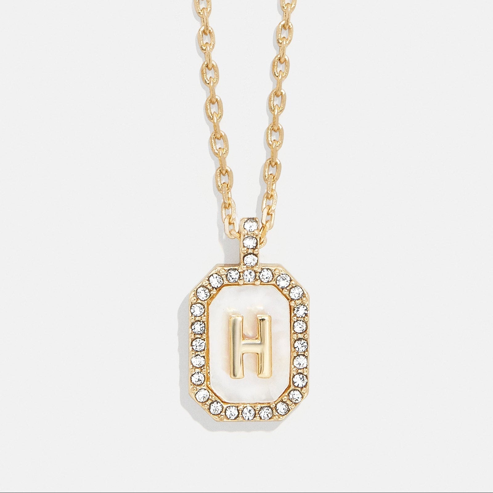 Mother of Pearl Initial Pendant Necklace