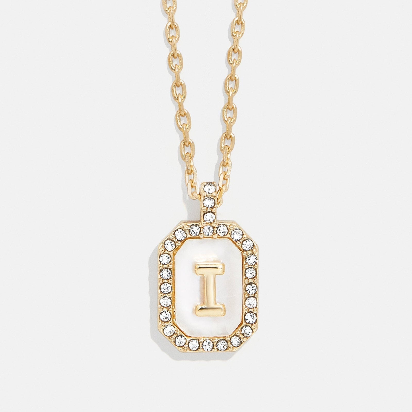 Mother of Pearl Initial Pendant Necklace