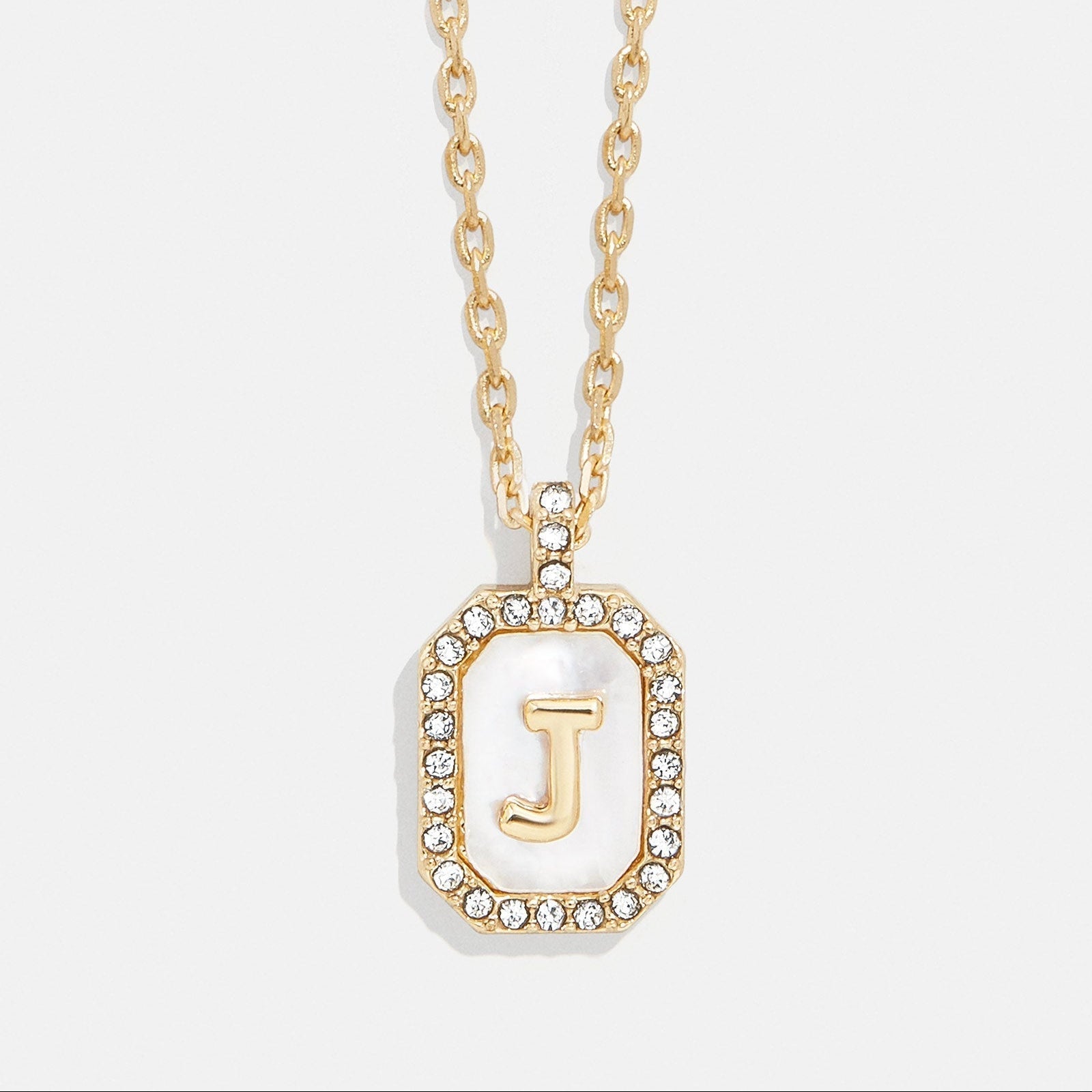 Mother of Pearl Initial Pendant Necklace