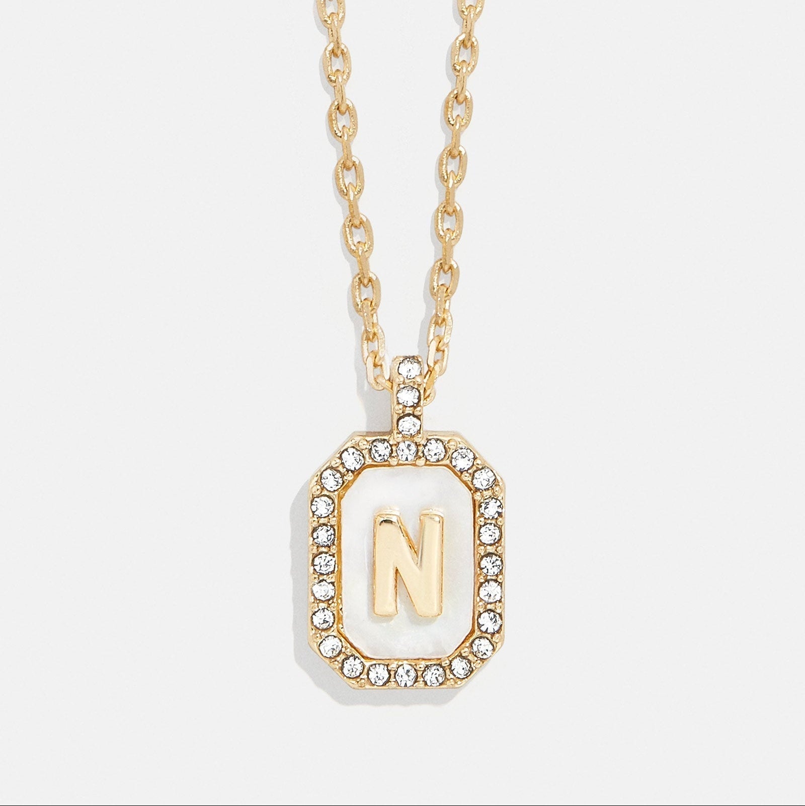 Mother of Pearl Initial Pendant Necklace