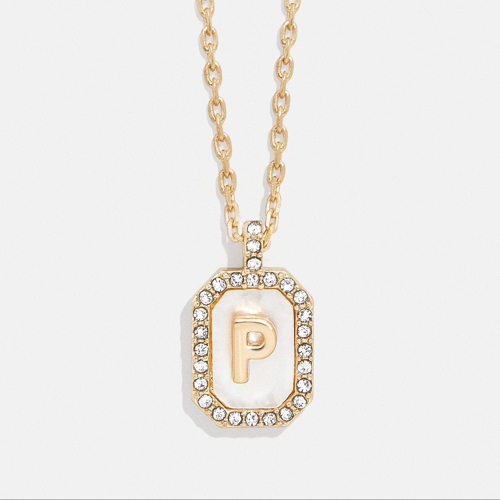 Mother of Pearl Initial Pendant Necklace