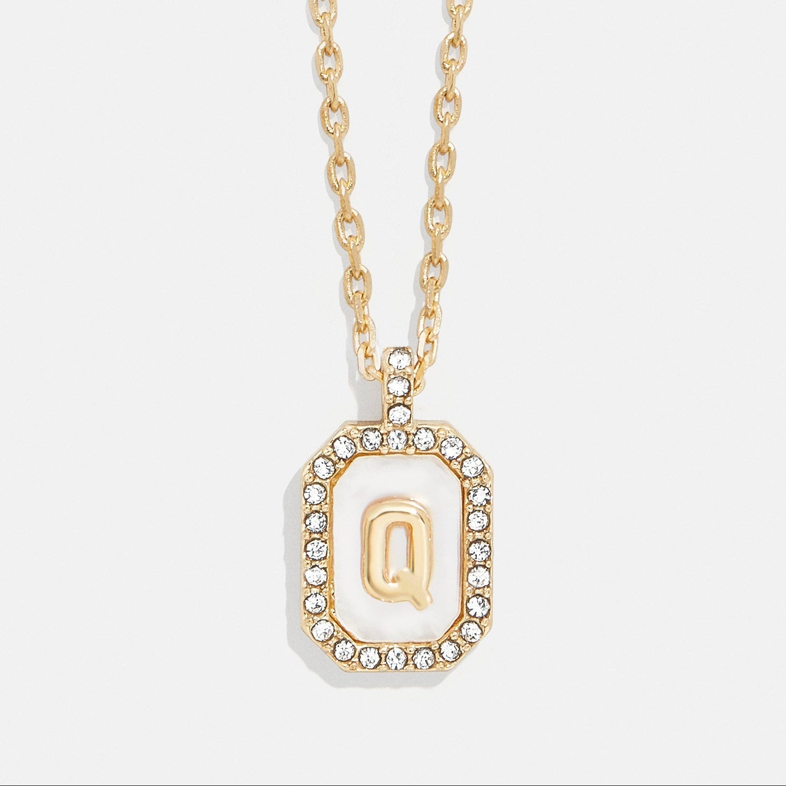 Mother of Pearl Initial Pendant Necklace