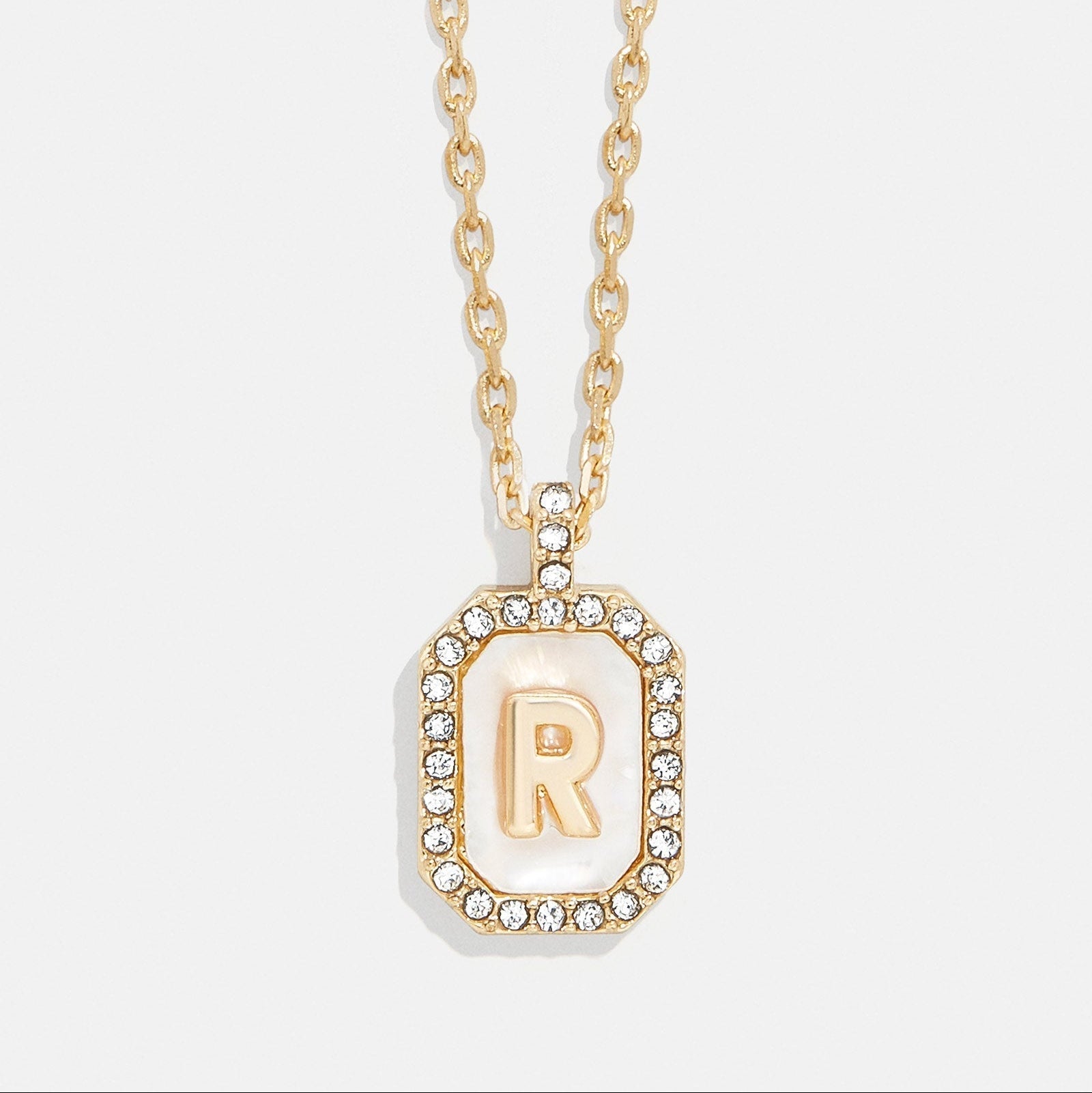 Mother of Pearl Initial Pendant Necklace