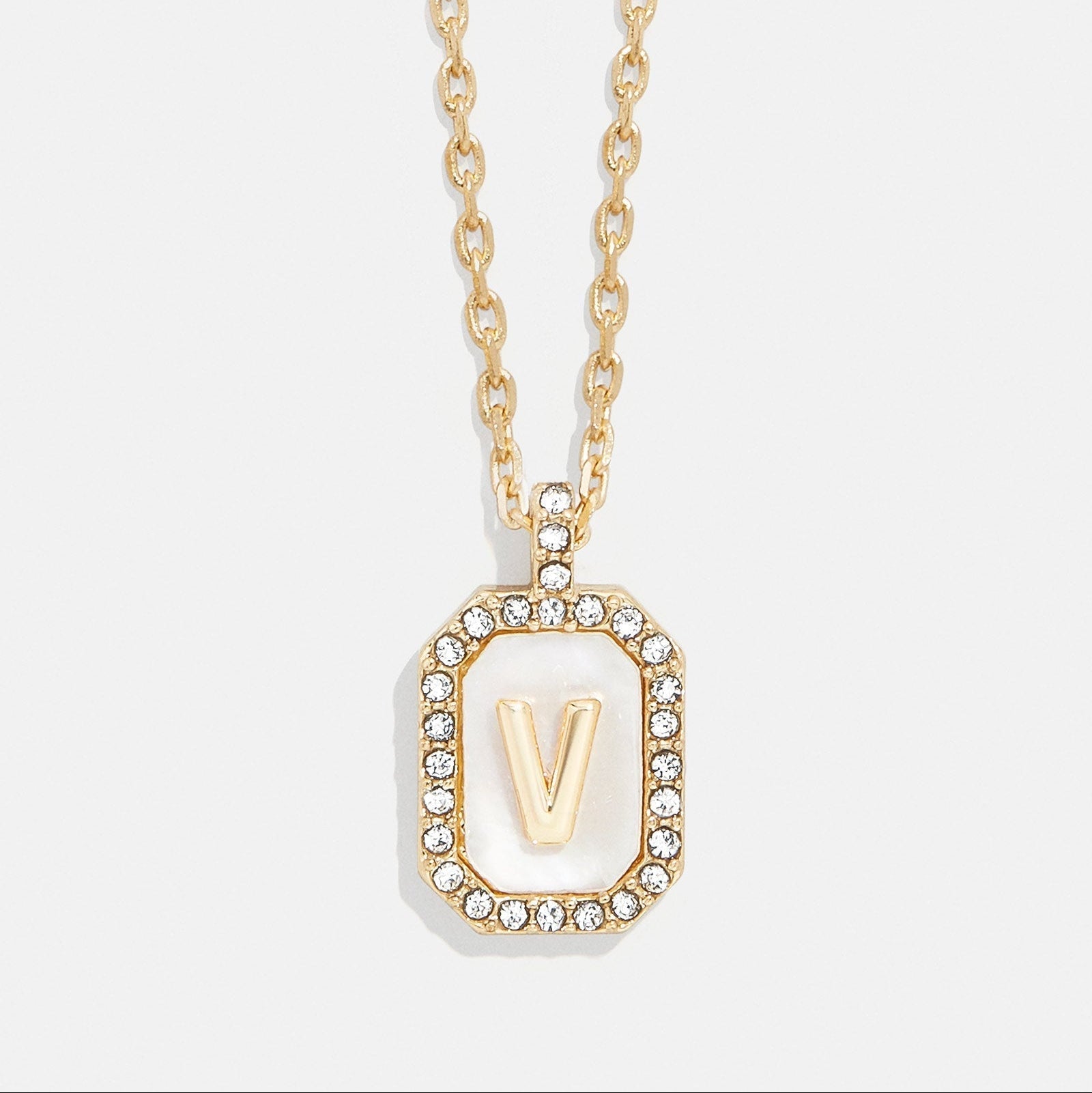 Mother of Pearl Initial Pendant Necklace