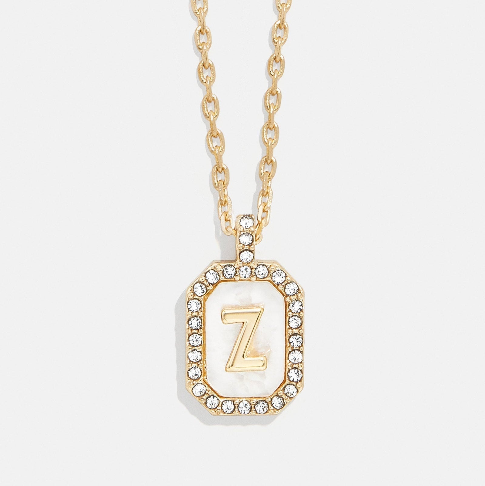 Mother of Pearl Initial Pendant Necklace