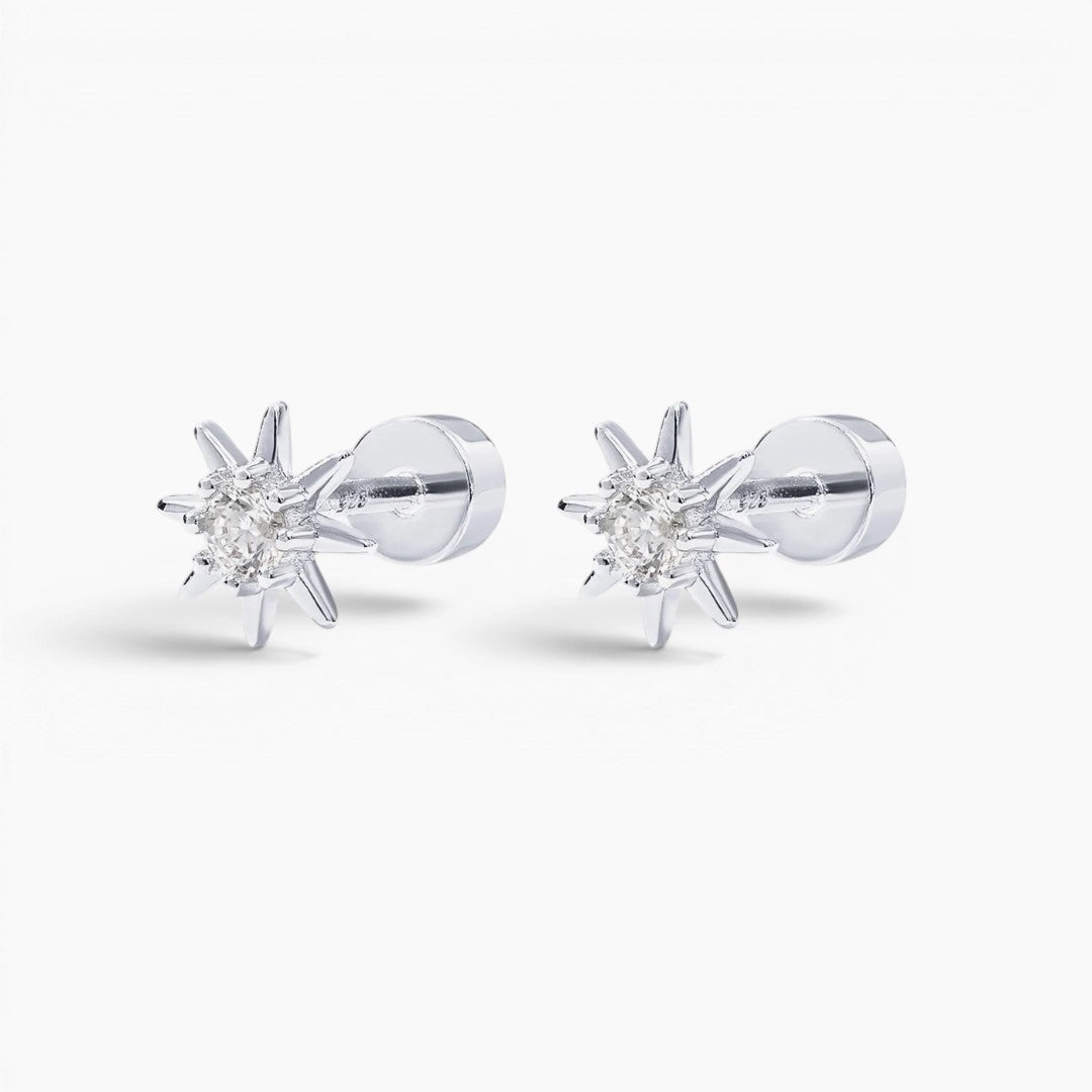 Starburst Flat Back Stud Earrings
