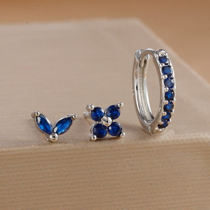 Dainty Tulip Hoop Earring Set
