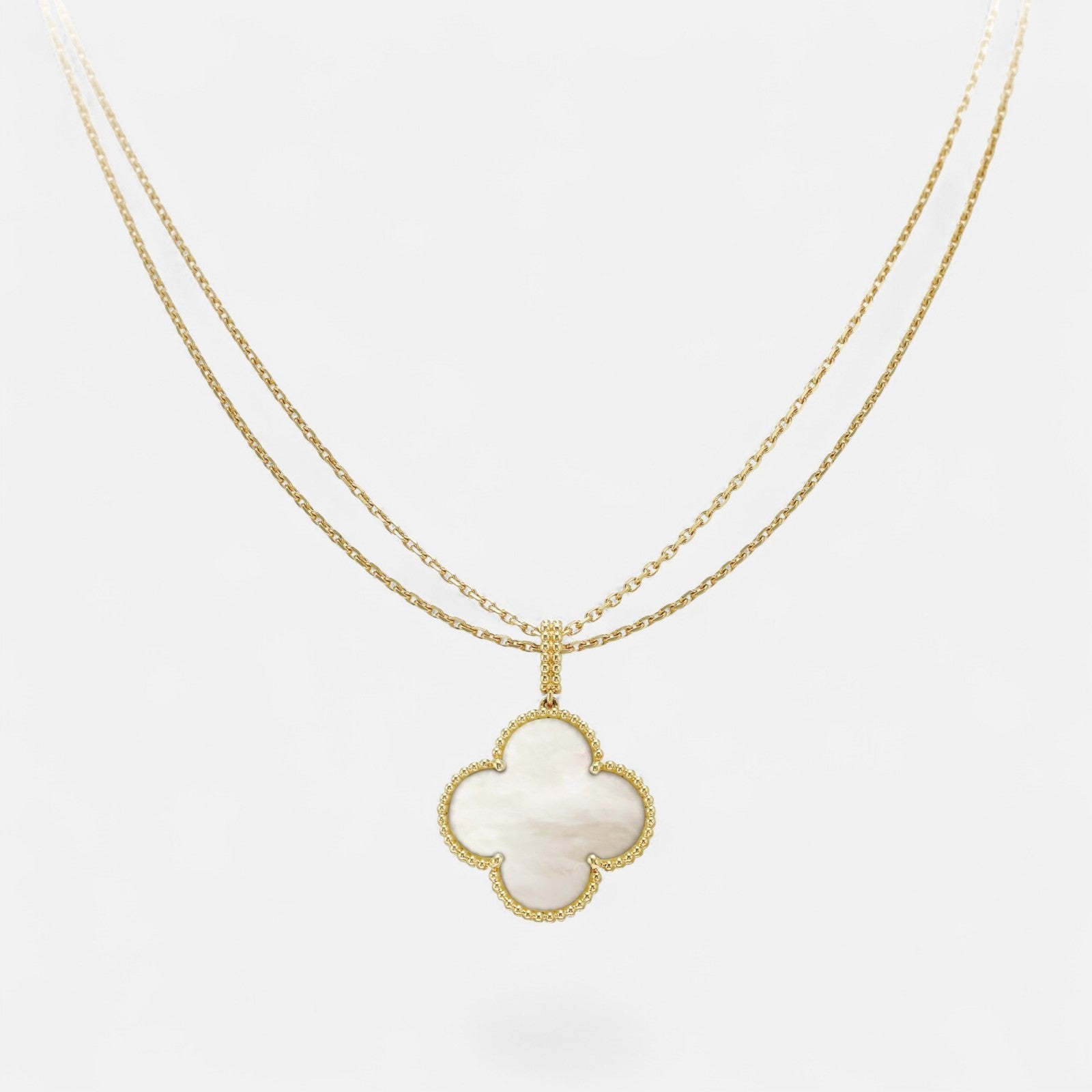 Lucky Clover Pendant Necklace – Long Chain