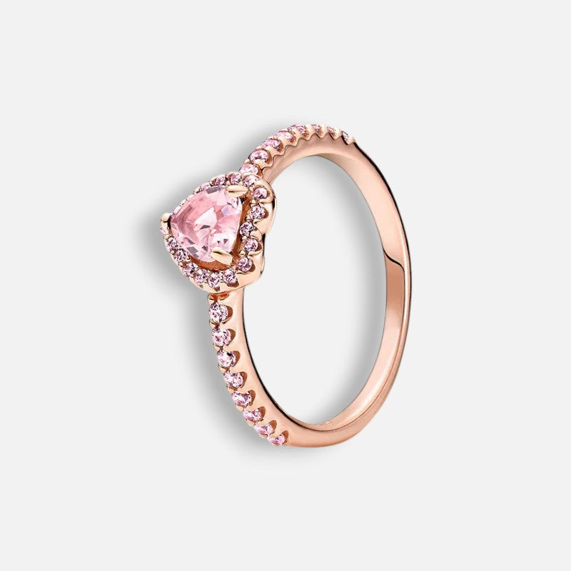 Pink Heart Sparkle Ring – rose-gold