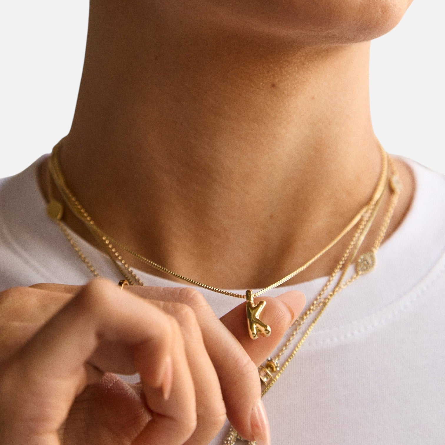 Mini Bubble Initial Necklace