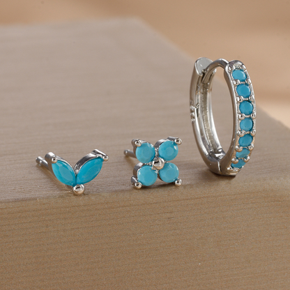 Dainty Tulip Hoop Earring Set