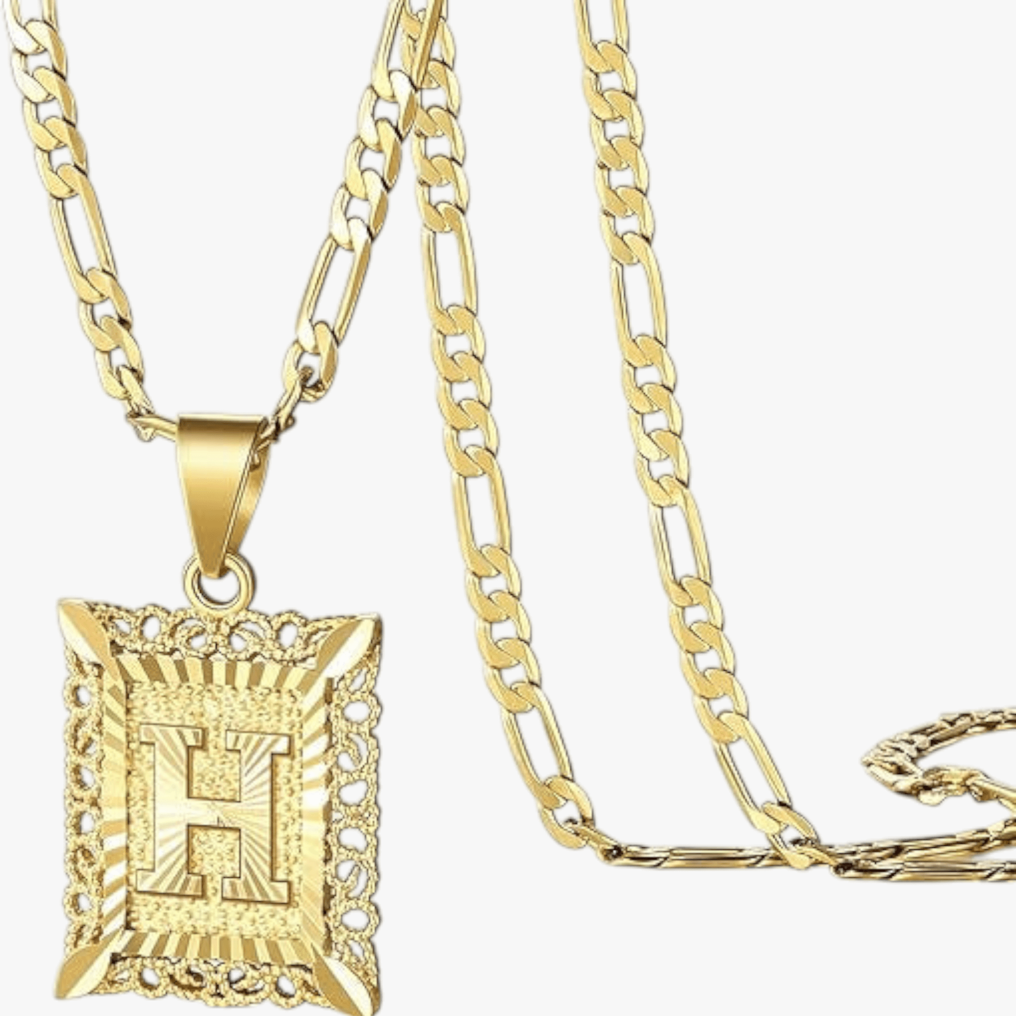Square Initial Letter Necklace