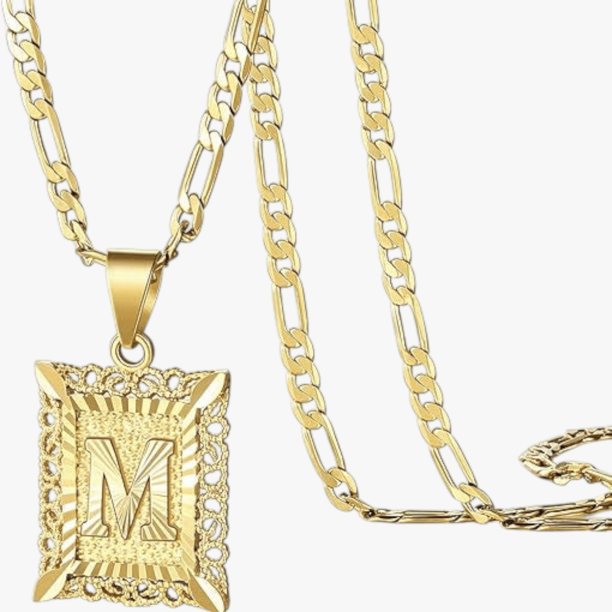Square Initial Letter Necklace