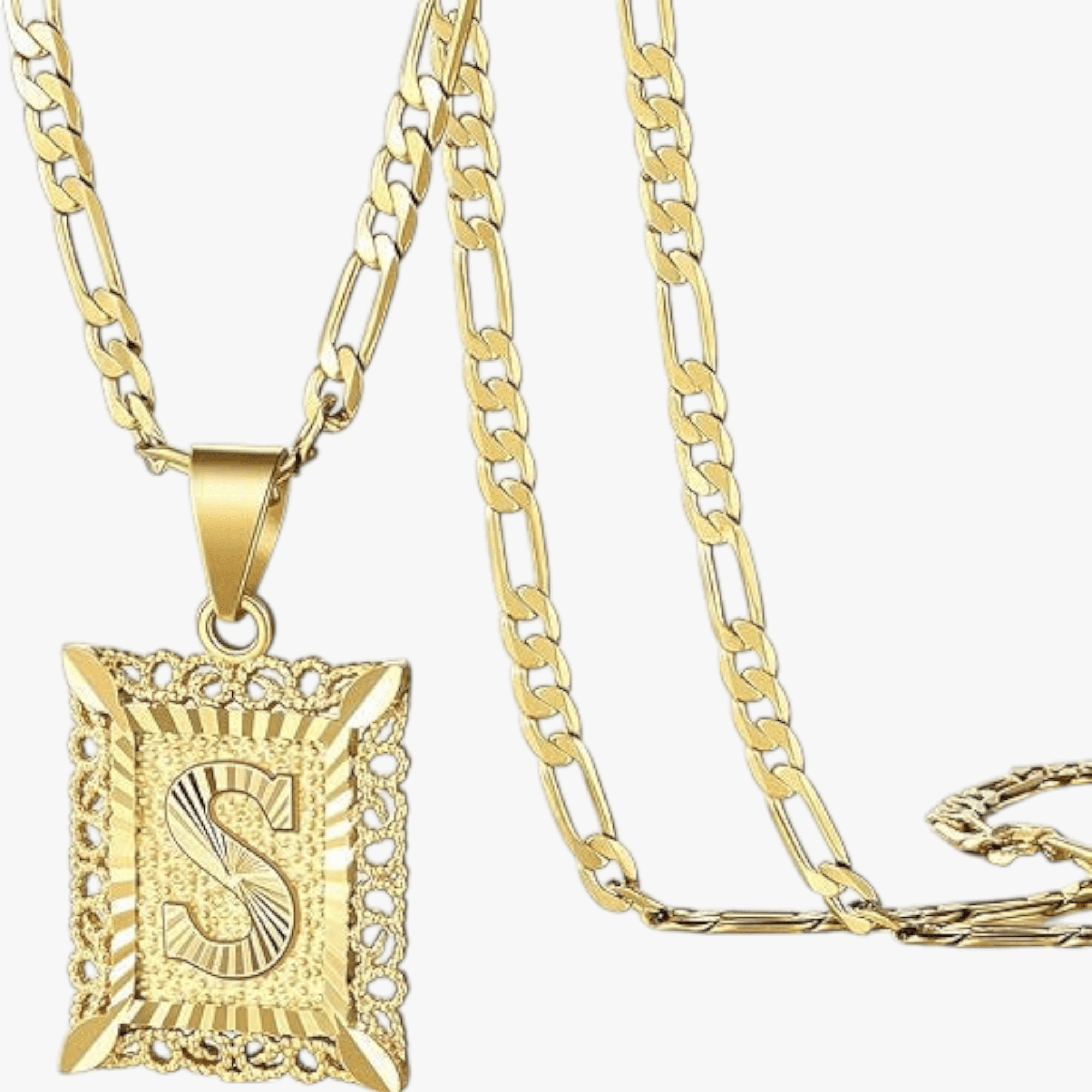 Square Initial Letter Necklace
