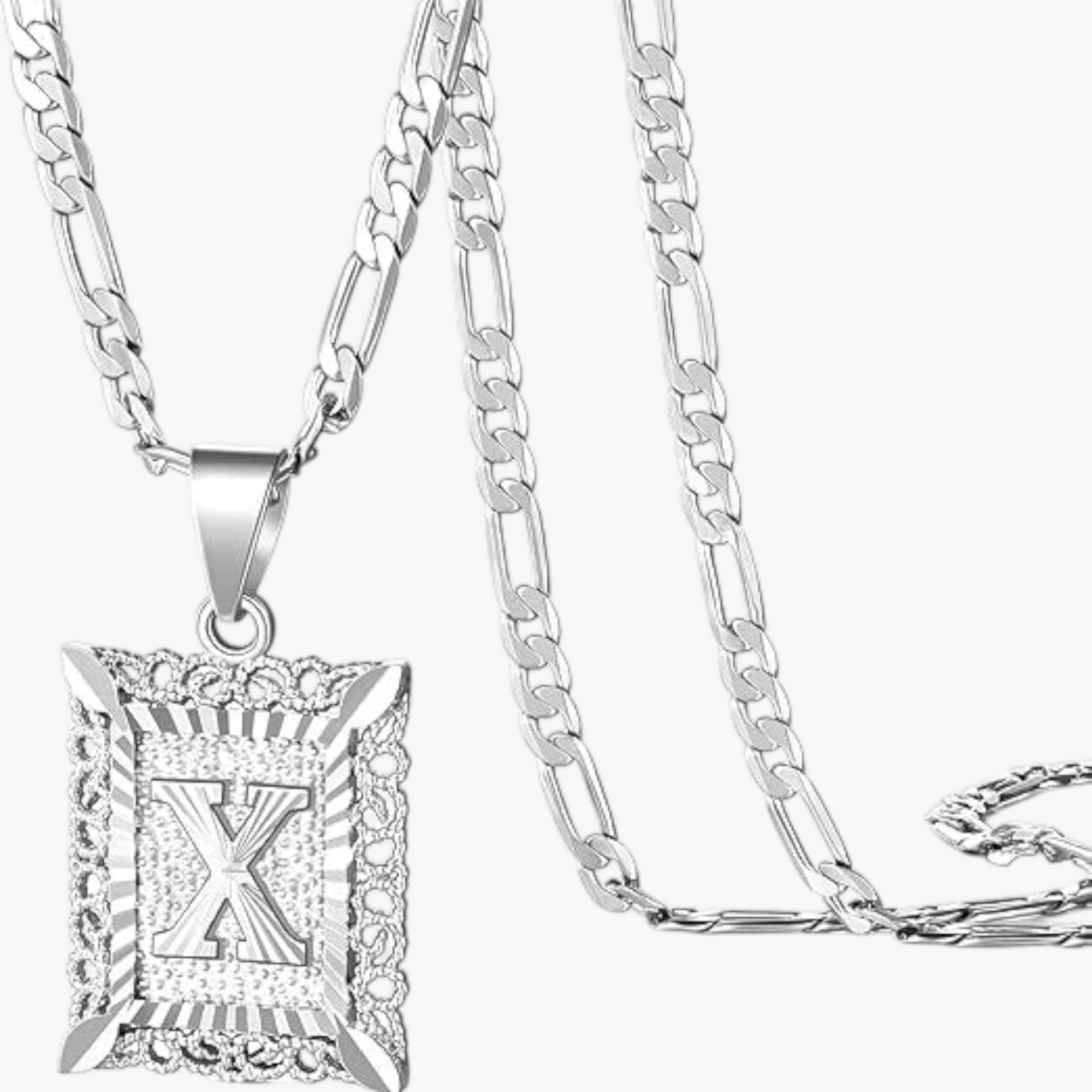 Square Initial Letter Necklace