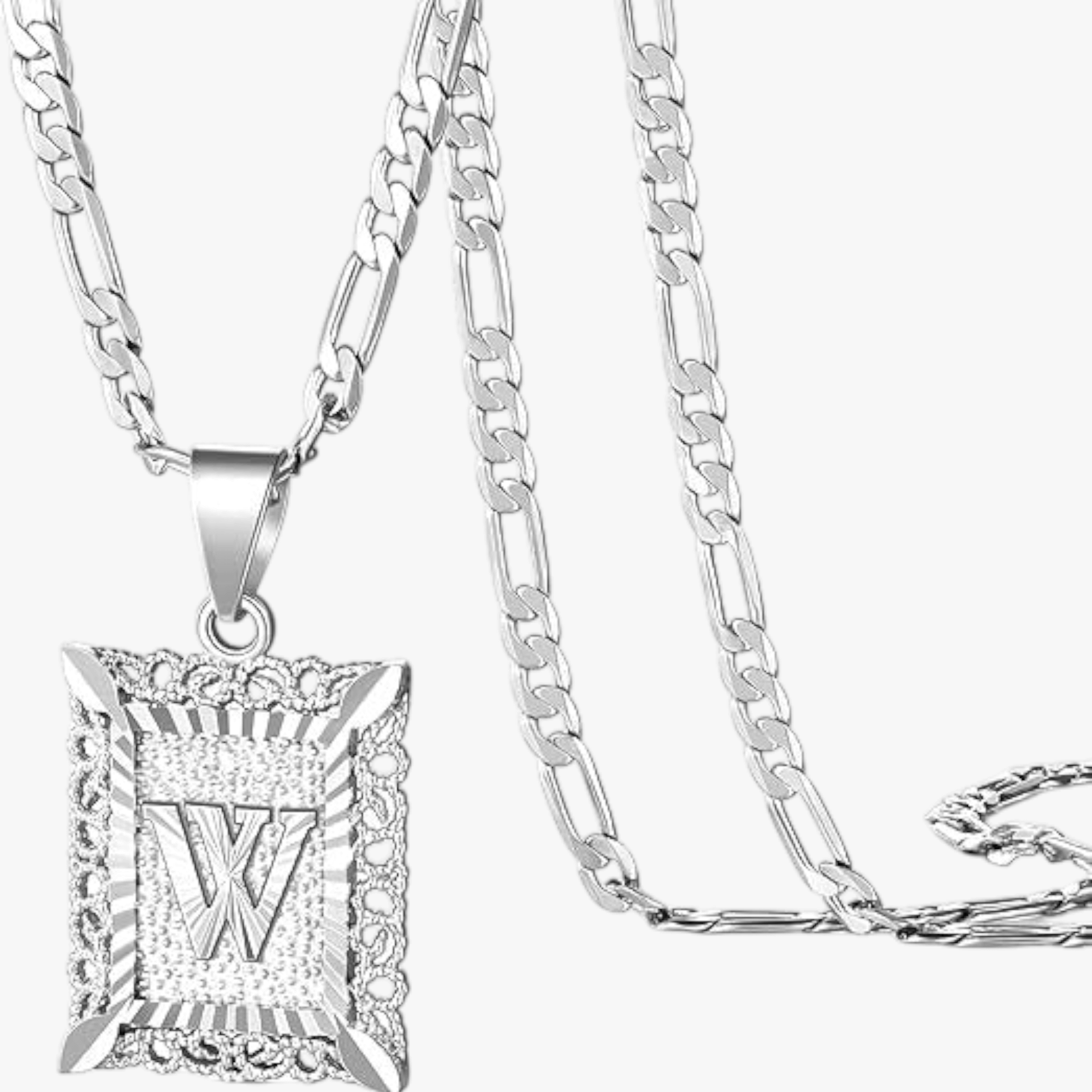 Square Initial Letter Necklace