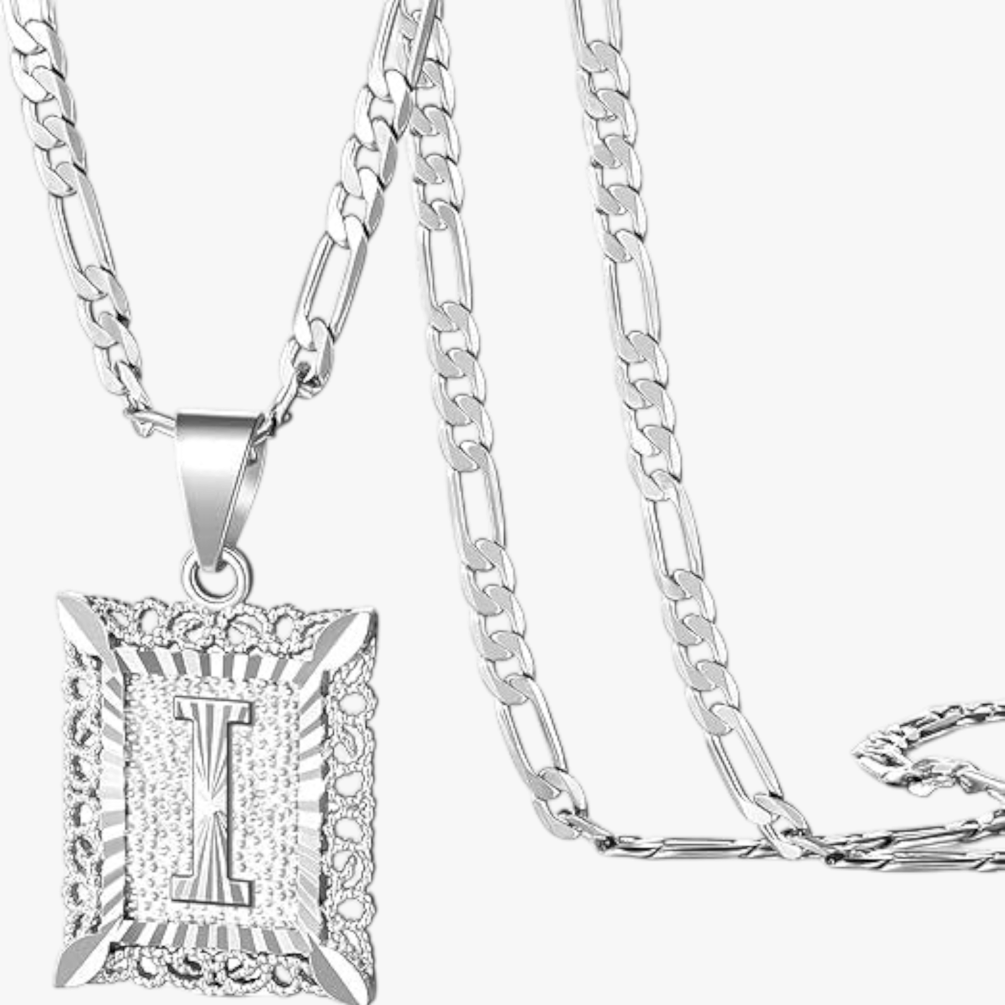 Square Initial Letter Necklace