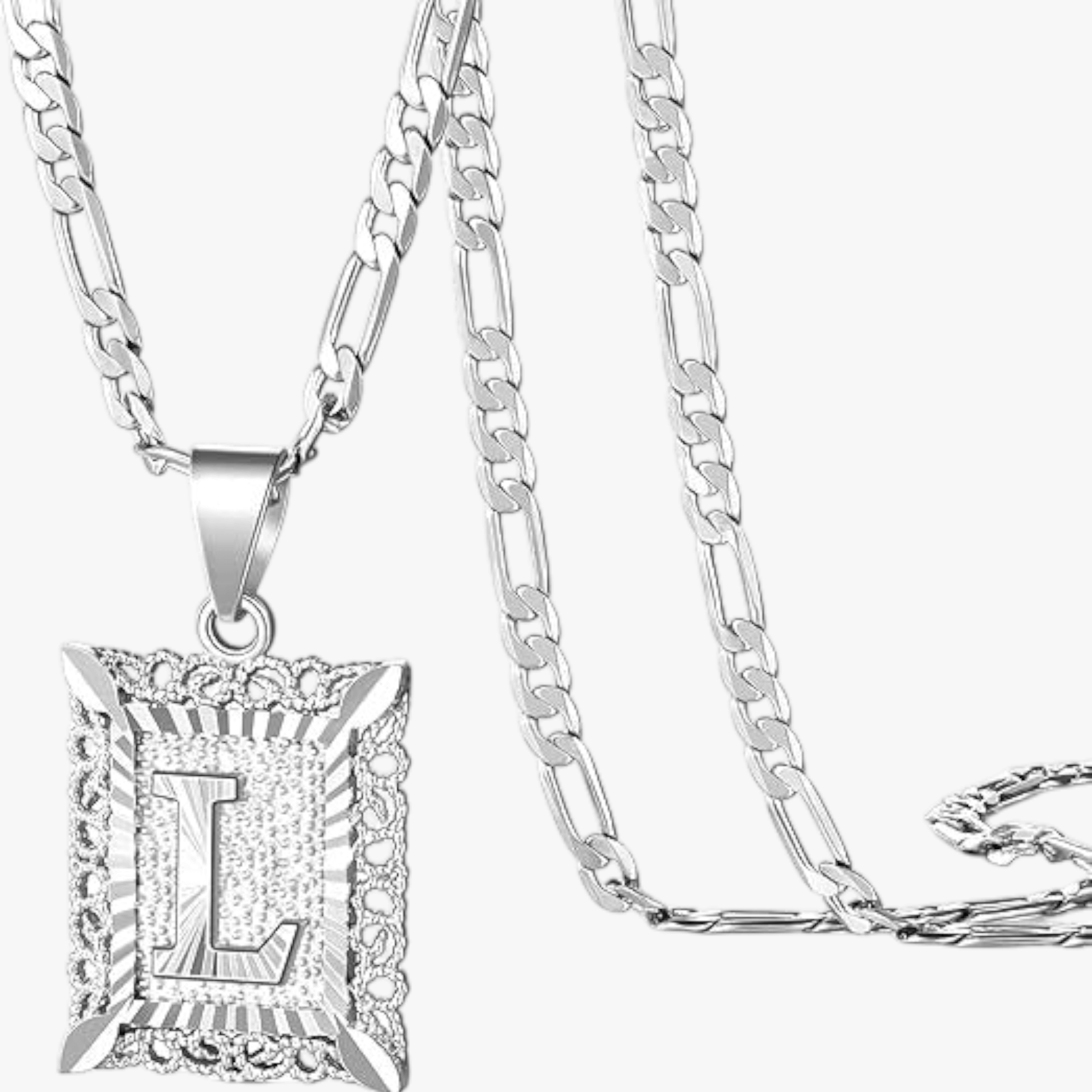 Square Initial Letter Necklace