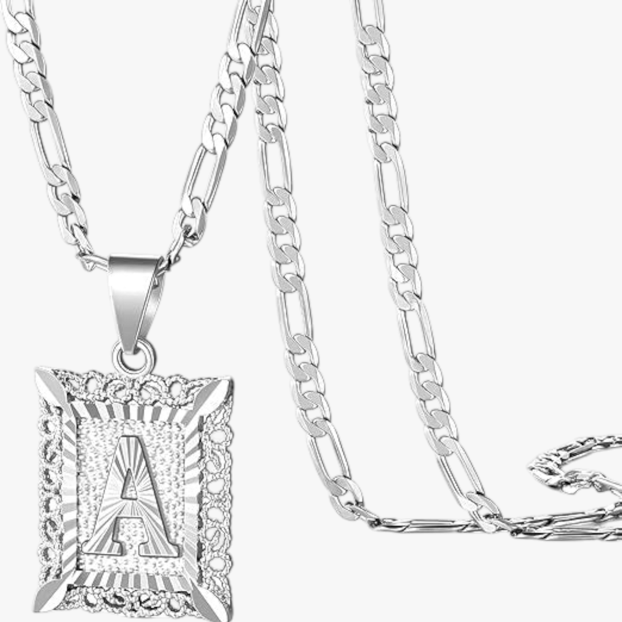 Square Initial Letter Necklace
