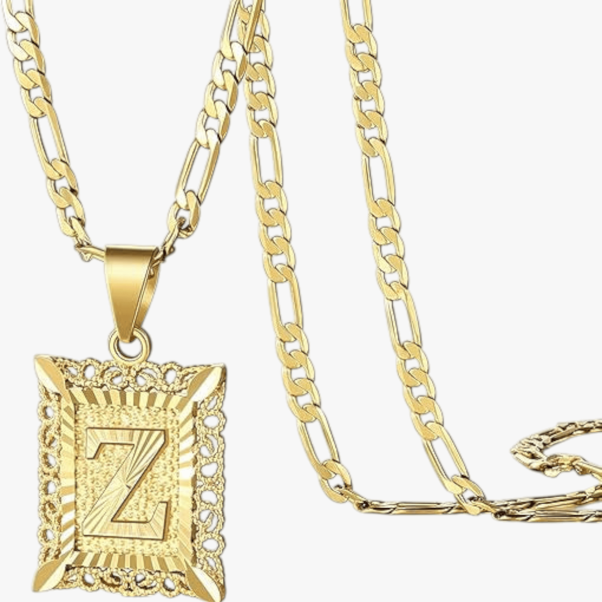 Square Initial Letter Necklace