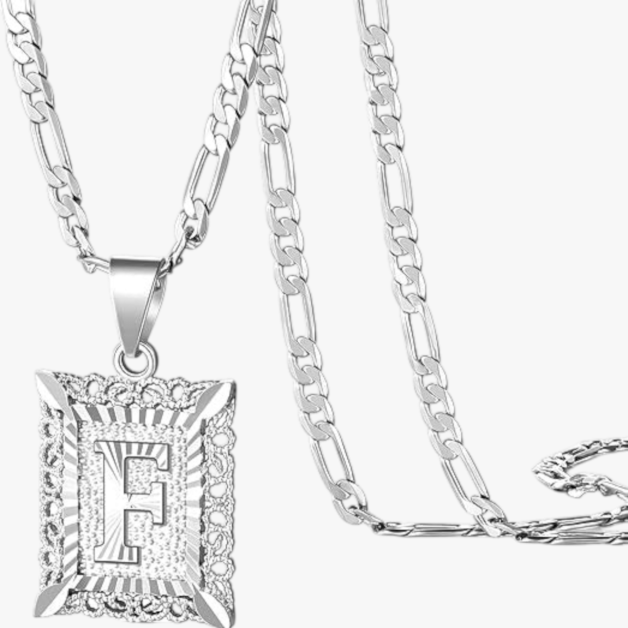 Square Initial Letter Necklace