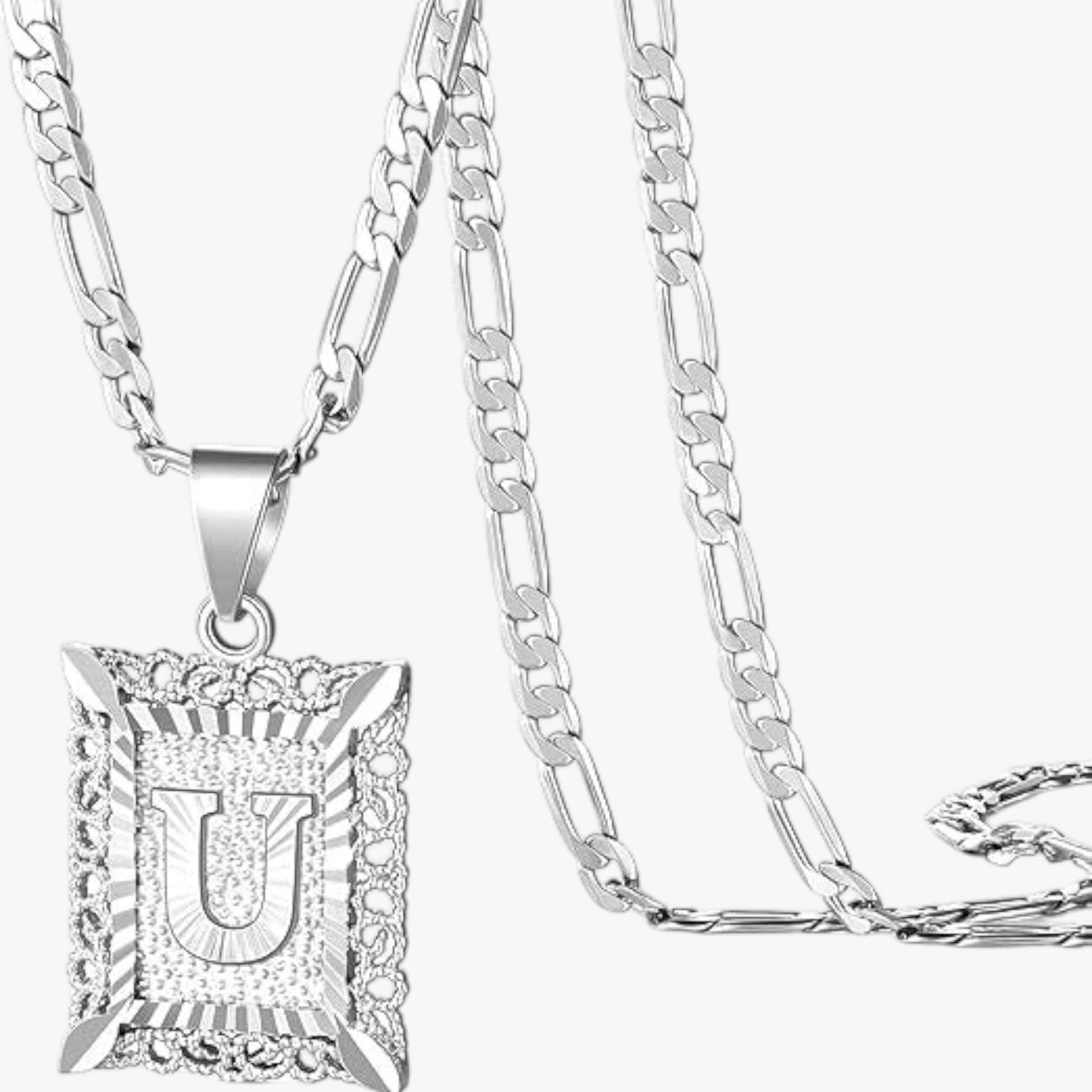 Square Initial Letter Necklace