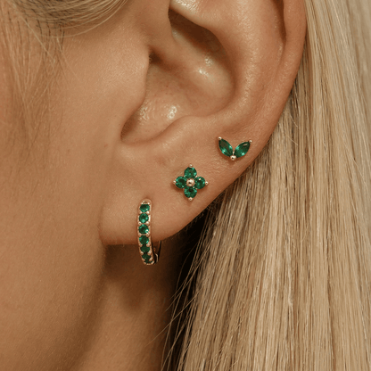 Dainty Tulip Hoop Earring Set