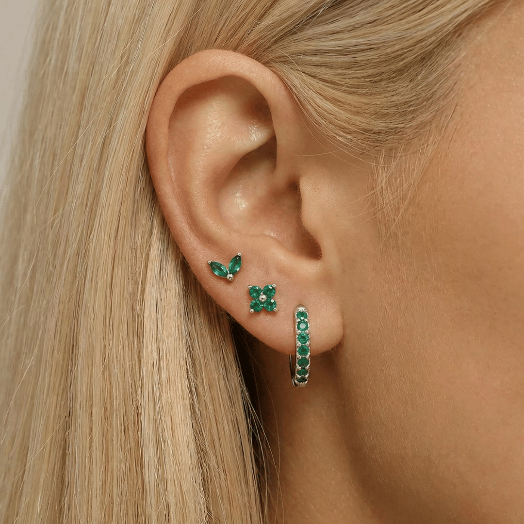 Dainty Tulip Hoop Earring Set