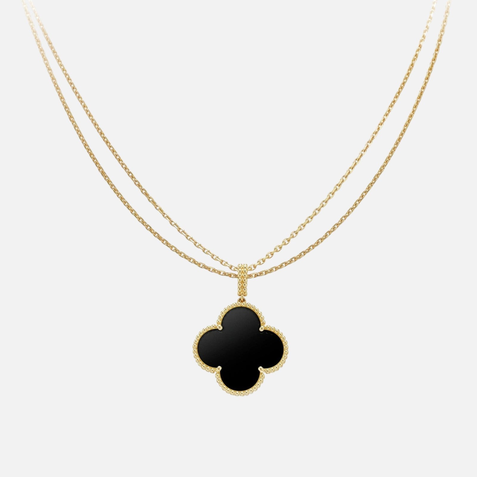 Lucky Clover Pendant Necklace – Long Chain