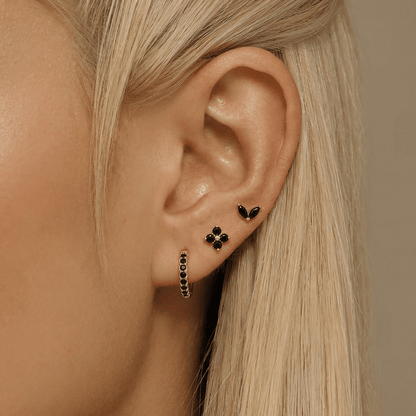 Dainty Tulip Hoop Earring Set
