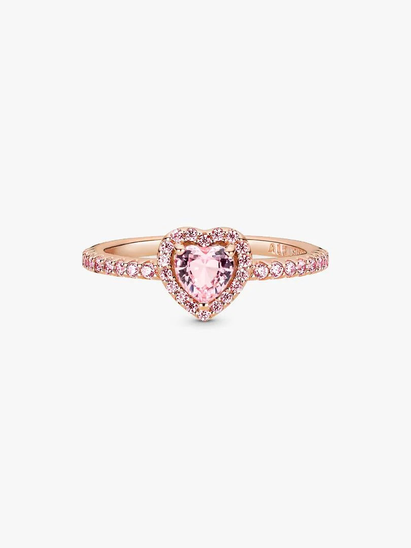 Sparkling Elevated Heart Ring