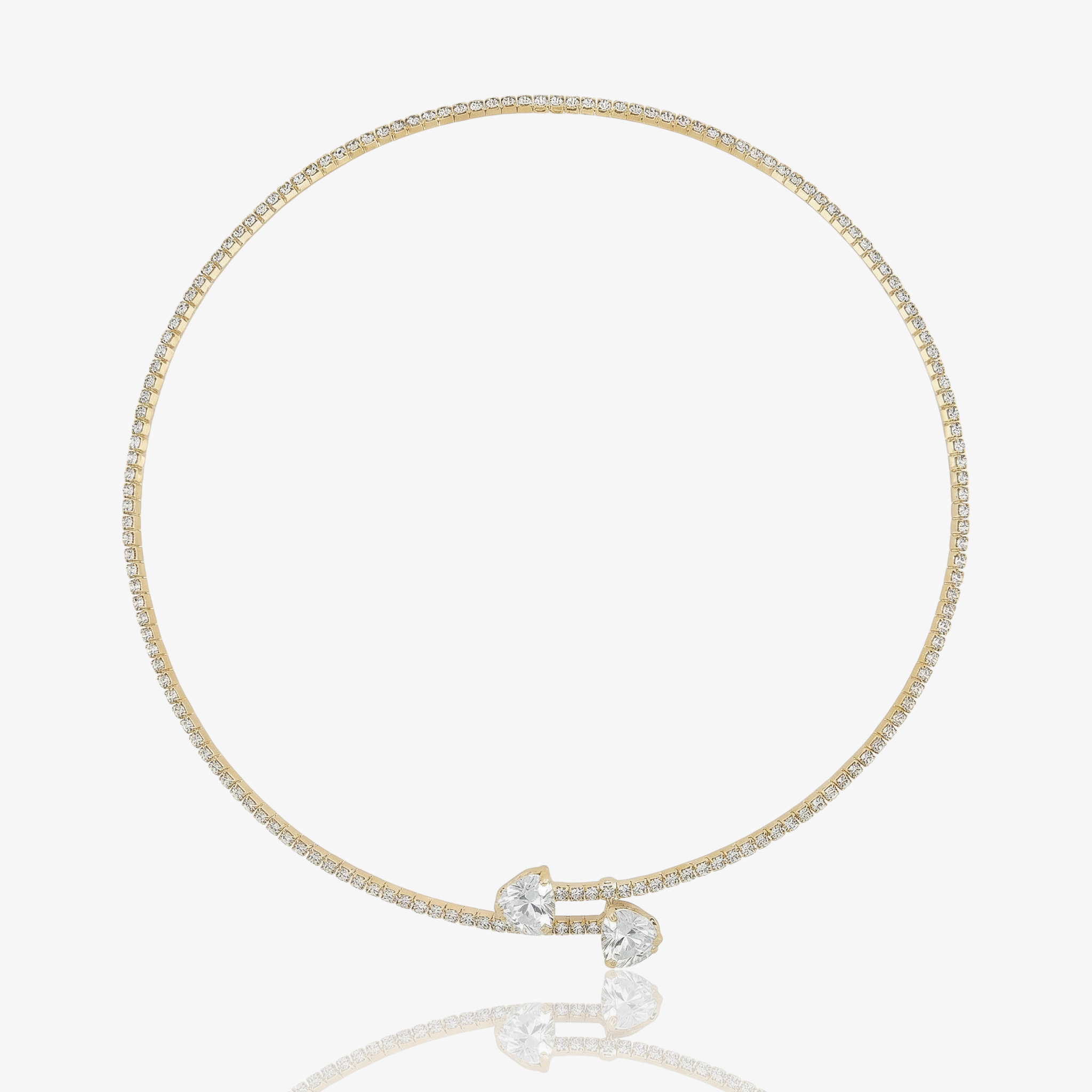 Open Heart Diamond Choker – Gold