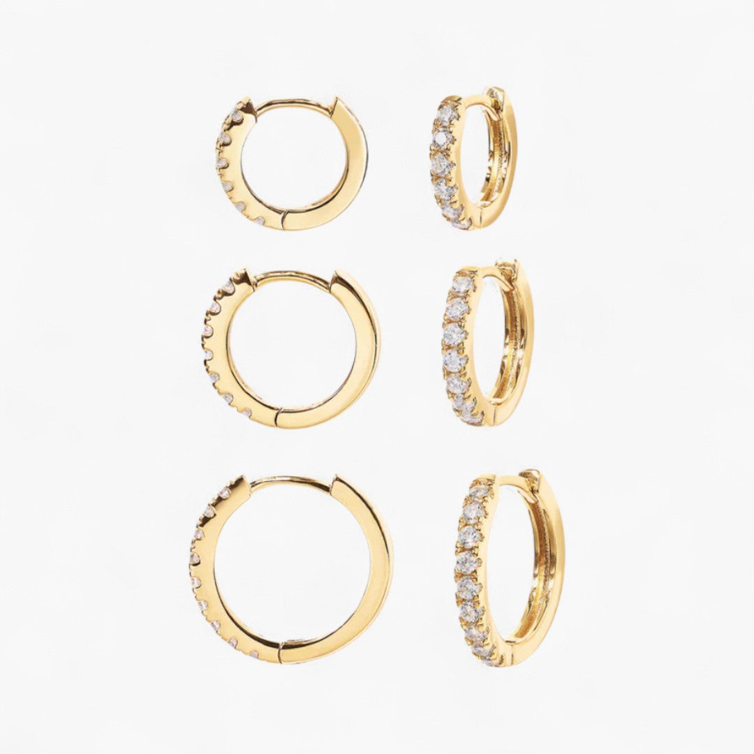 Everyday Small Hoop Earrings Trio Set