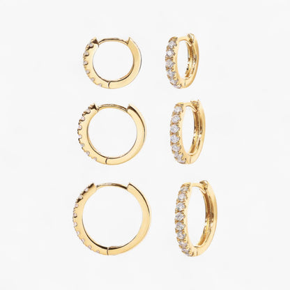 Everyday Small Hoop Earrings Trio Set
