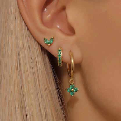 Trio Clover Leaf Earring Set