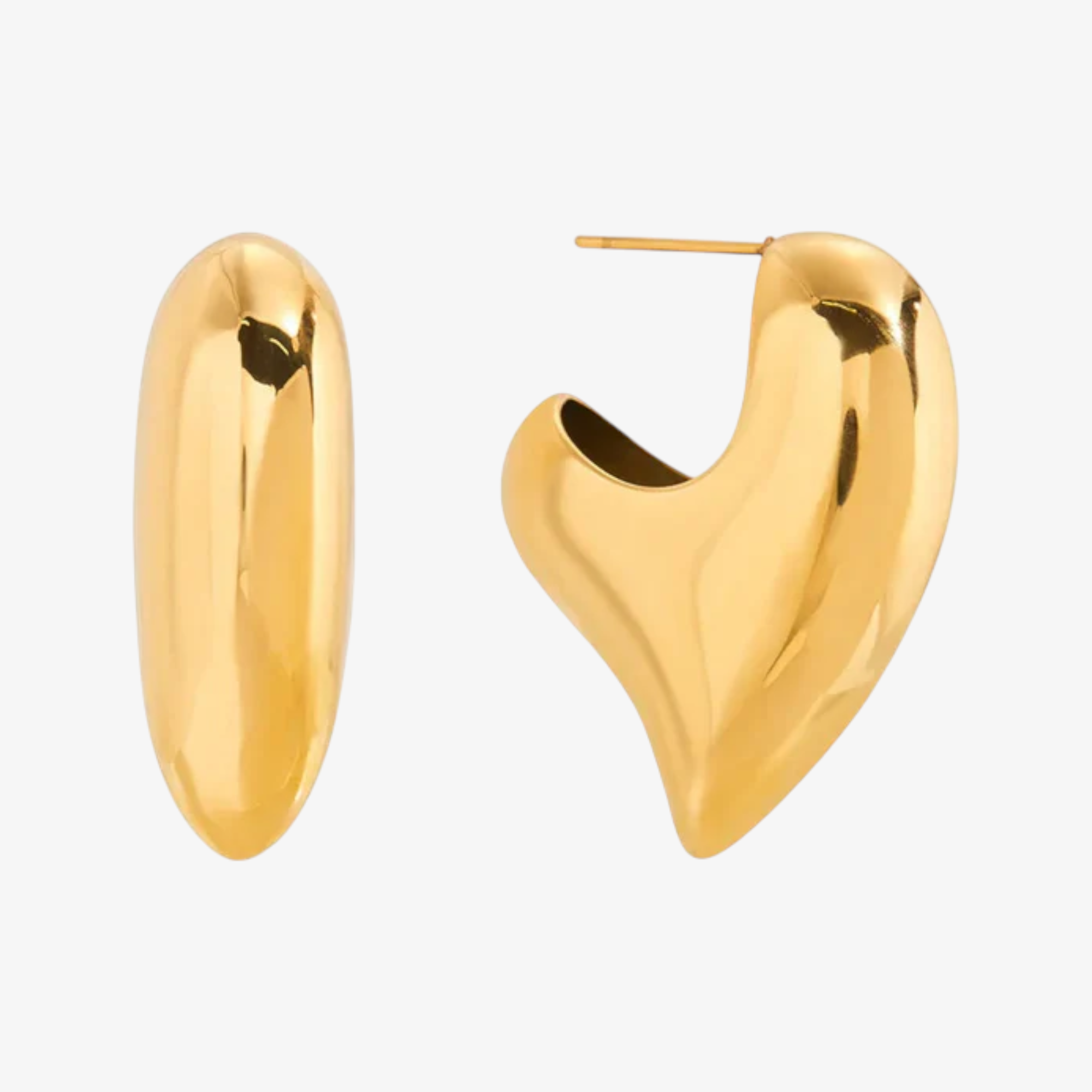 Amara Chunky Heart Earrings – 18k Yellow Gold