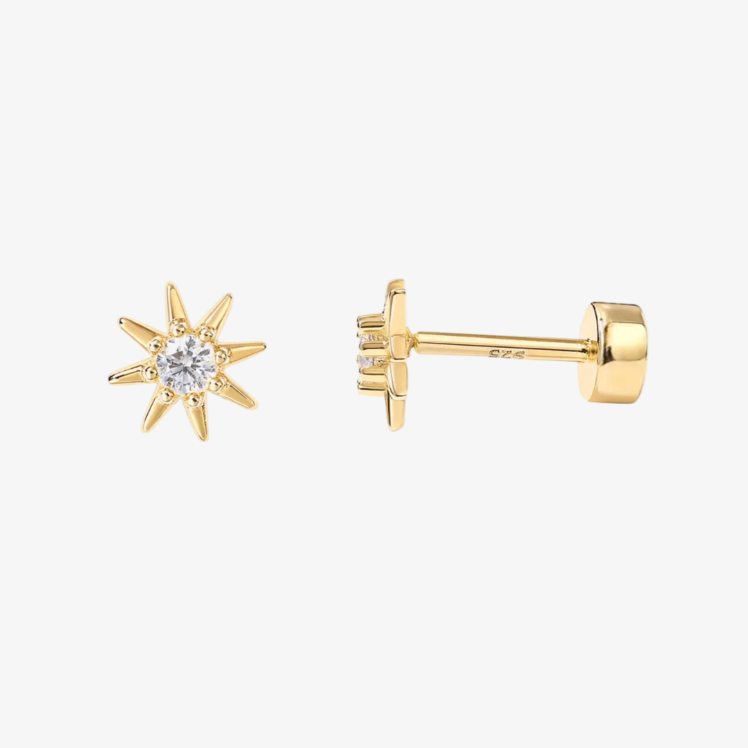 Mini Star Flat Back Stud Earrings – Gold