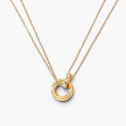 Hollow Hoop Pendant Chain Necklace