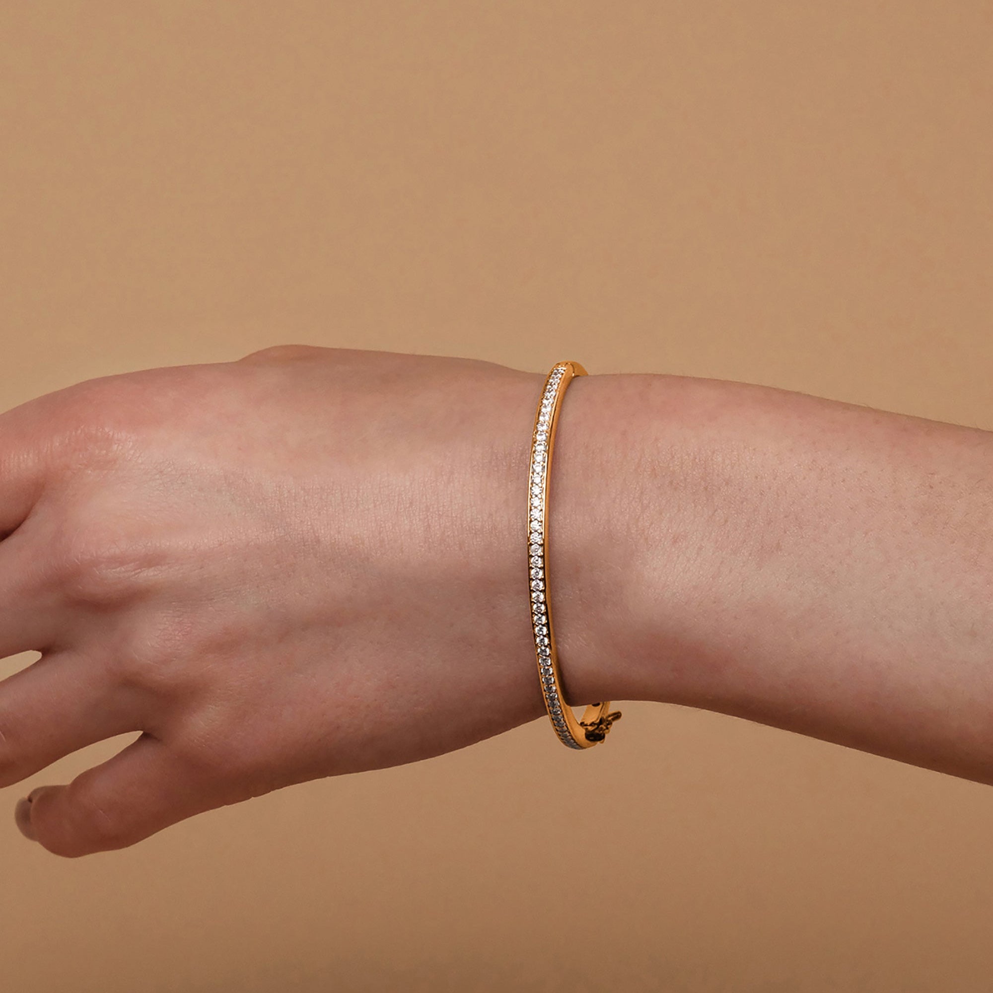 Sleek Stone Bangle Bracelet