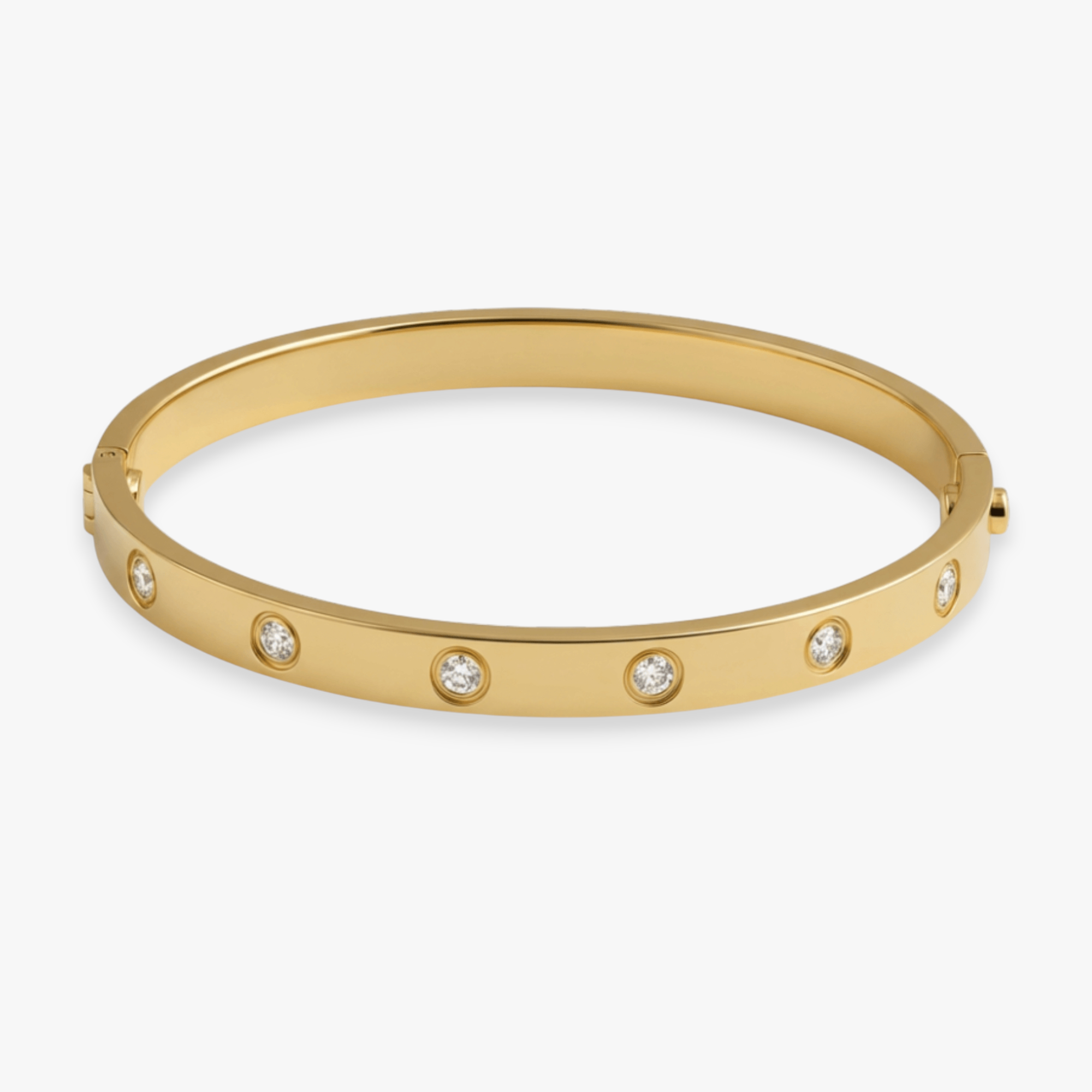 Cubic Zirconia Detail Bangle Bracelet – Gold