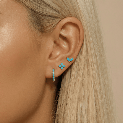 Dainty Tulip Hoop Earring Set