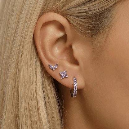 Dainty Tulip Hoop Earring Set