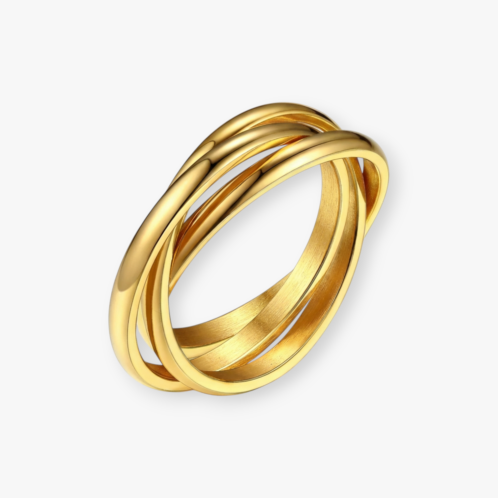 Tidal Triple Band Spinner Ring – Gold