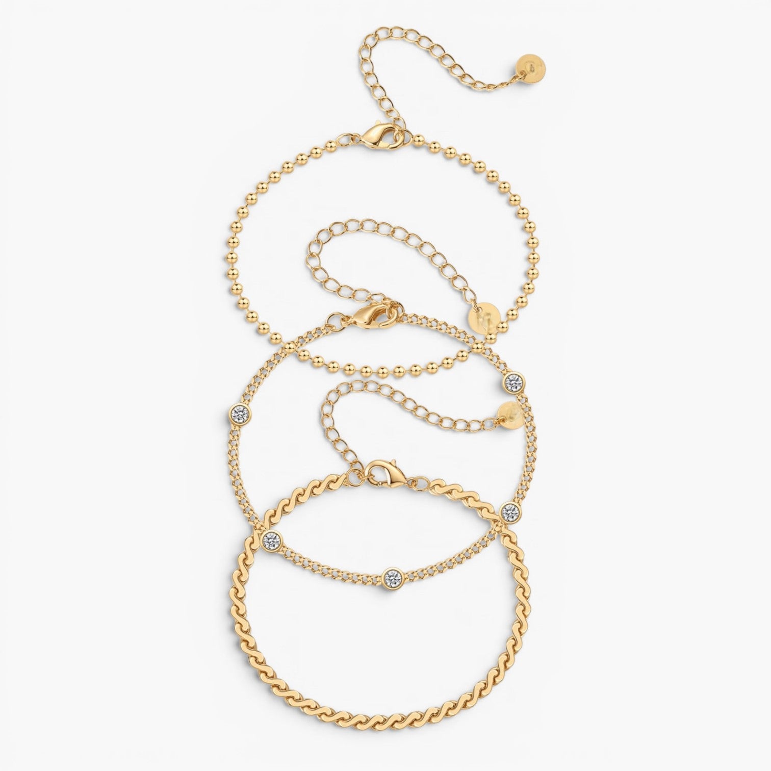 Dainty Stone Bracelet Trio