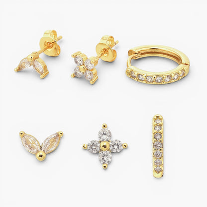 Dainty Tulip Hoop Earring Set