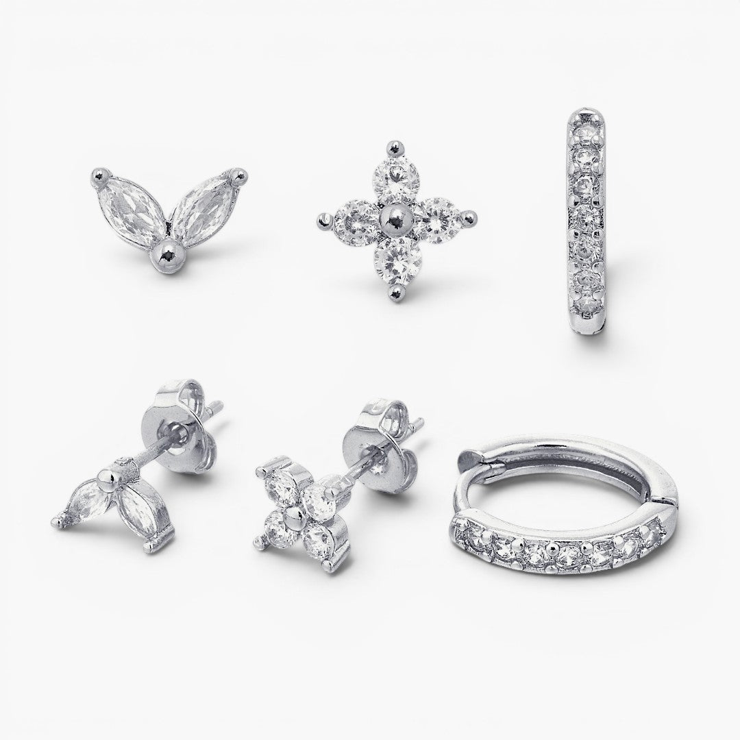 Dainty Tulip Hoop Earring Set