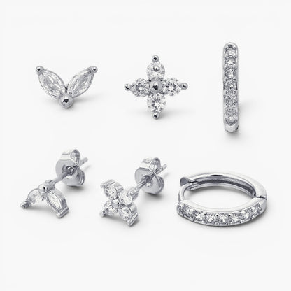 Dainty Tulip Hoop Earring Set