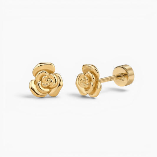 Petite Rose Flat Back Stud Earrings