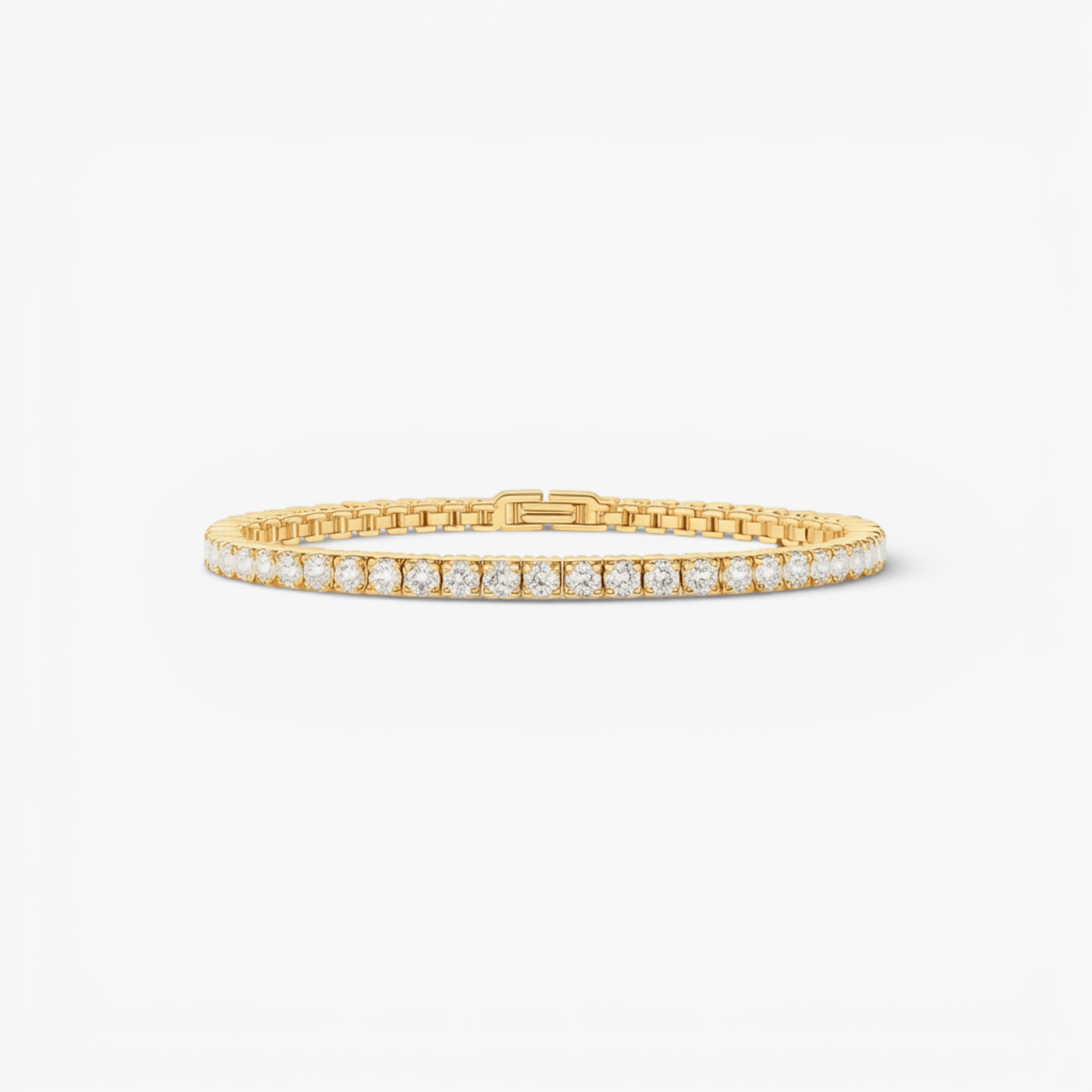 Classic Tennis Chain Bracelet – Golden 19cm