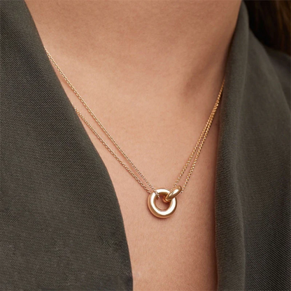 Hollow Hoop Pendant Chain Necklace